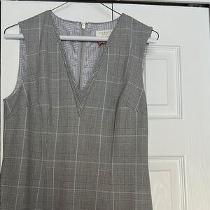 Gray Plaid V-Neck Dress